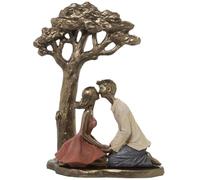 Alexandra House Living Figura Decorativa Plástico Árbol Dorado Pareja 17 x 27 x 34 cm
