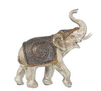 Alexandra House Living Figura decorativa Elefante plateado de plástico 12 x 24 x 23 cm