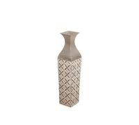 Alexandra House Living Jarrón de Suelo Plateado Metal 16 x 66 x 16 cm