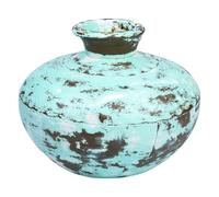 Alexandra House Living Jarrón Verde Madera de Mango 28 x 33 x 33 cm