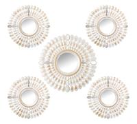 Alexandra House Living Juego de Espejos Blanco Dorado Plástico 2 x 79 x 48 cm Redondo