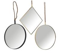 Alexandra House Living Juego de Espejos Dorado Metal 11 x 50 x 50 cm (3 Piezas)