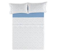 Alexandra House Living Juego de Sábanas Estelia Azul Cama de 150 3 Piezas