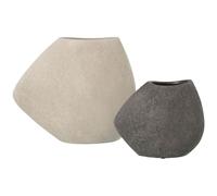 Alexandra House Living Set de 2 jarrones blanco y gris de cerámica 22x13x20 + 34x16x29 cm