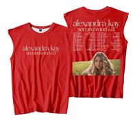 Alexandra Kay Second Wind The Tour - Camiseta sin mangas, camiseta sin mangas, chaleco de puerto, unisex, casual, ropa deportiva al aire libre, rosso, S