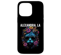 Alexandria LA - Gato con Gafas de Sol y diseño de Flores Carcasa para iPhone 14 Pro MAX