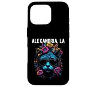 Alexandria LA - Gato con Gafas de Sol y diseño de Flores Carcasa para iPhone 16 Pro