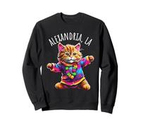 Alexandria LA USA - Divertido diseño Colorido de Gato Bailando Sudadera