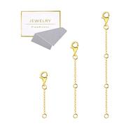 ALEXCRAFT 3 alargadores para cadenas de plata, cadena de extensión chapada en oro de 14 quilates para la fabricación de joyas collar de pulsera(2 4 6 pulgadas)