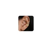 ALEXCRAFT 3 Piezas Pendientes Ear Cuff Chunky Oro para Mujer Set, Pequeño Pendiente Oreja Sin Agujero para Cartílago, Ajustable Pendientes de Clip Acero Inoxidable, Hipoalergénicos