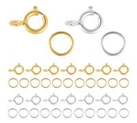 ALEXCRAFT 40 Piezas Accesorios Joyería Cierre de Muelle Plata y Oro 14K