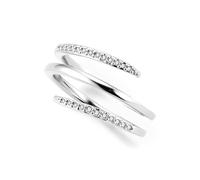 ALEXCRAFT Anillo Infinito Plata 925 con Zirconia, Cristal Ajustable Hipoalergenico de Compromiso y Amistad - Regalo para Novia Madre