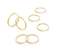 ALEXCRAFT Anillos de Acero Inoxidable para Mujer - 7 Piezas de Plata - Tallas 15 a 21