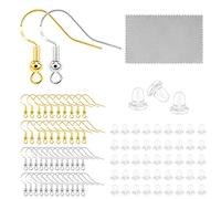 ALEXCRAFT Ganchos Pendientes Plata de Ley 925 Enganches Pendientes Hacer Pendientes Ganchos para Pendientes Oro Y Anillos de Salto Tapón de Pendiente de Goma Accesorios Bisuteria