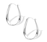 ALEXCRAFT Pendientes Aro Ovalados Plata de ley 925, Pendientes Trenzado Forma U Mujer, Grandes, Ligero, Gruesos, Largos, Hipoalergénicos, para Fiesta, Banquete, Regalos de joyería para Mujer Madre