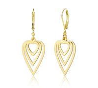 ALEXCRAFT Pendientes Colgantes Corazón Oro, Pendientes Mujer Dorado, Elegante, Ligeros, Hipoalergénicos, Moda, Pendientes Goccia para Fiesta, Banquete, Regalos de Joyería