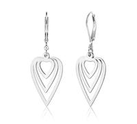 ALEXCRAFT Pendientes Colgantes Corazón Plata 925, Pendientes Mujer Plata, Elegante, Ligeros, Hipoalergénicos, Moda, Pendientes Goccia para Fiesta, Banquete, Regalos de Joyería