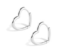 ALEXCRAFT Pendientes Corazon Plata 925 Pendientes de Aro Mujer Pendientes de Corazones de Plata