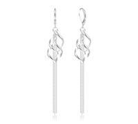 ALEXCRAFT Pendientes Largos de Plata 925, Pendientes Colgantes en Espiral para Mujer, Forma de Hoja, Hipoalergénicos, para Bodas, Banquetes, Regalos de joyería