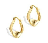 ALEXCRAFT Pendientes Mujer Aros Dorados Chapdp 14K Pendientes Oro Mujer Aros Dorados Gruesos Pendientes Aro Dorado Pequeño