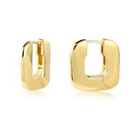 ALEXCRAFT Pendientes Mujer Gruesos - Aros Geométricos en Plata y Oro 14 Kilates - Regalos de Joyería