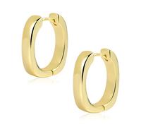 ALEXCRAFT Pendientes Mujer Plata, Aros Gruesos Geométricos Oro 14 Kilates - Regalos de Joyería