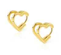 ALEXCRAFT Pendientes Plata 925 y Doble Aro Acero Inoxidable, Aros Dorados