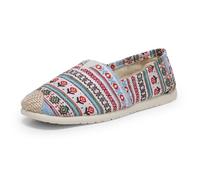 Alexis Leroy Alpargata Heritage Canvas Lona Fishman para Mujer Mocasines Planos Mujer Boho Print Rojo 41 EU