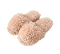 Alexis Leroy Zapatillas de Estar por Mujer Felpa Punta Abierta Peluche Cómodas Invierno Caqui 42-43 EU