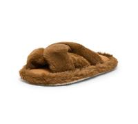 Alexis Leroy Zapatillas de Estar por Mujer Peluche Pantuflas Punta Abierta Slippers Caliente Invierno Marrón Puro 40-41 EU