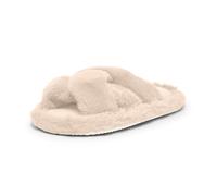 Alexis Leroy Zapatillas de Estar por Mujer Peluche Pantuflas Punta Abierta Slippers Caliente Invierno Caqui Puro 36-37 EU