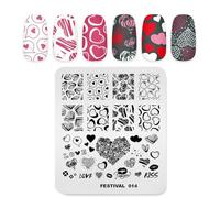 Alexnailart Nail Art Stamping Plate Festival de Navidad Flores Geometría Plantilla Natural Imagen Placa Nail Art Tools (FE014)