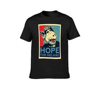 ALF Hope for Melmac Movie TV Show Camiseta Unisex Printed Tee Graphic Top Men Black Shirt, Negro , L
