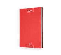 Alfa - Agenda diaria Alfa - Tapa balacron mate, papel blanco, sábado/domingo combinados, colores surtidos, 21 x 30 cm (rojo)
