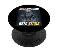 Alfa Fuerza Beta Lágrimas Fresco Divertido Alfa Lobo Meme PopSockets PopGrip Adhesivo