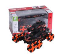 ALFA FUNFY 1:16 Scale 6 Wheels Climbing and Shooting Stunt RC Car | Black | with 6 Wheels for 45 Degree Drive, Fog Effect, Obstacle Crossing, 4WD and Rechargeable Battery for Kids and Gifting
