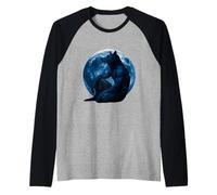Alfa Lobo Meme Hombre Lobo Luna Divertido Cringe Peludo Camiseta Manga Raglan