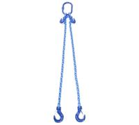 Alfa Logistik Cadena colgante de 2 hebras, 10 mm x 6 m, con gancho acortador y gancho de horquilla, cadena de tope de alta resistencia, cadena galvanizada, acortable, clase 10, cadena para grúas