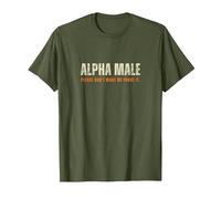 Alfa, Masculino por Favor. No Make.Me Prove, Es Vintage Humor Hombres Camiseta, Hombre, Verde Oliva, S