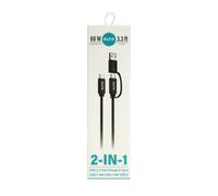 Alfa Network Cable USB Alfa 2 en 1, adaptador USB-C a USB-A, 60 W, 5 Gbps, 1 m ATC-601