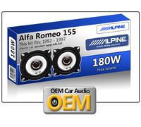 Alfa Romeo 155 Frente Salpicadero Altavoces Alpine 10cm 4" Coche Kit 180W Max