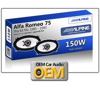 Alfa Romeo 75 Puerta Delantera Altavoces Alpine Kit de para Coche 150W Max Poder