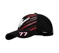 Alfa Romeo Racing F1 2022 Valtteri Bottas Driver - Ala curvada de béisbol - Negro/Rojo - Unisex, Negro, Talla única