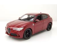 Alfa Romeo Stelvio 2017 Burago 1:24 Coche Modelo Rojo Metalizado 19 cm con OVP