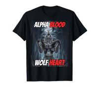 Alfa Sangre Lobo Corazón Gracioso Alfa Lobo Camiseta