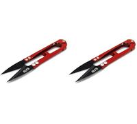 Alfa tijeras cortahilos rojo de acero para costura y manualidades (Paquete de 2)
