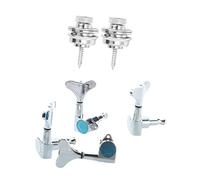 ALFAAL 1 Conjunto Sellado Bajo Tuning Pegs Sintonizadores Cabezales Y 2 PCS Nonslip Strap Strap Lock Guitar Bordes Hebilla