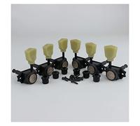 ALFAAL 1 Juego 3R3L Cadena De Bloqueo Vintage Deluxe Guitarra Eléctrica Máquina De Guitarra Cabezales Sintonizadores Tuning Negro Pegs