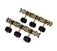ALFAAL 1 Pair (Izquierda + Derecha) Clave De Ajuste De Guitarra Clásica Gabinada De Máquina De Tuner De Clavijas Doradas/Negras (Larga)