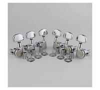 ALFAAL 1 Set 1: 21 Bloqueo Swing Tuning Key Pegs Machine Heads Con Reemplazo De Mango De Medio Círculo 3R3L Cromo